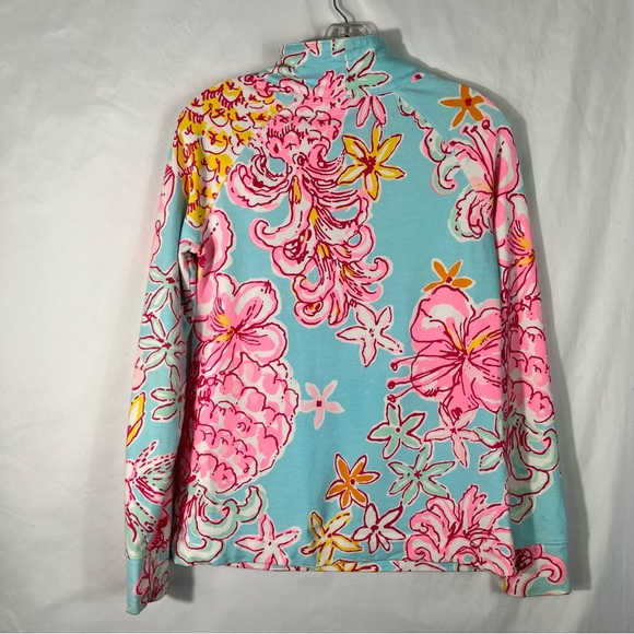 Lilly Pulitzer Breakwater Blue Lolita Skipper Popover Quarter Zip Sweatshirt XS - Picture 4 of 6